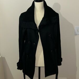 Black mid length winter jacket